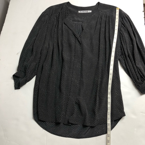 Jeunesse Francoise Poet Blouse Top Women's Silk Black Polka Dot - Picture 5 of 15